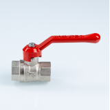 Кран шаровой латунный Valtec Стандарт 1/2 ВР ручка рычаг, никелированный VT.120.N.04