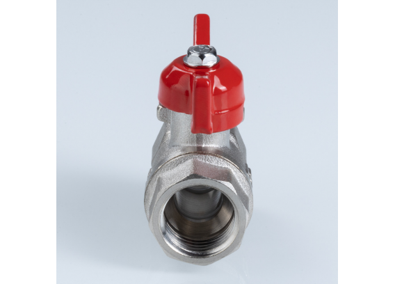 Кран шаровой латунный Valtec Стандарт 3/4 ВР ручка бабочка, никелированный VT.122.N.05