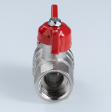 Кран шаровой латунный Valtec Стандарт 3/4 ВР ручка бабочка, никелированный VT.122.N.05