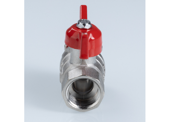 Кран шаровой латунный Valtec Стандарт 3/4 ВР ручка бабочка, никелированный VT.122.N.05