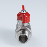 Кран шаровой латунный Valtec Стандарт 1/2 ВР x 1/2 НР ручка бабочка, никелированный VT.123.N.04