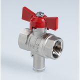 Кран шаровой латунный Valtec Стандарт 1/2 ВР x M10 ручка бабочка, для датчика температуры, никелированный VT.128.N.04