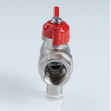 Кран шаровой латунный Valtec Стандарт 1/2 ВР x M10 ручка бабочка, для датчика температуры, никелированный VT.128.N.04