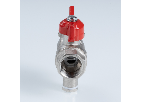 Кран шаровой латунный Valtec Стандарт 1/2 ВР x M10 ручка бабочка, для датчика температуры, никелированный VT.128.N.04