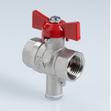Кран шаровой латунный Valtec Стандарт 1/2 ВР x M10 ручка бабочка, для датчика температуры, никелированный VT.128.N.04