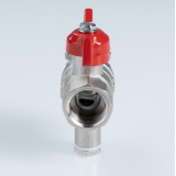 Кран шаровой латунный Valtec Стандарт 1/2 ВР x M10 ручка бабочка, для датчика температуры, никелированный VT.128.N.04