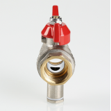 Кран шаровой латунный Valtec 1 ВР x M10 ручка бабочка, для датчика температуры VT.247.N.06