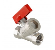 Кран шаровой латунный Valtec 1/2 ВР ручка флажок, с цельным корпусом VT.290.N.04