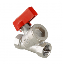 Кран шаровой латунный Valtec 1/2 ВР ручка флажок, с цельным корпусом VT.290.N.04