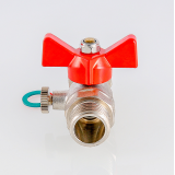 Кран шаровой латунный Valtec 1/2 ВР x 3/8 НР ручка бабочка, для подключения манометра VT.806.N.0403
