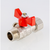Кран шаровой латунный Valtec 1/2 ВР x 3/8 НР ручка бабочка, для подключения манометра VT.806.N.0403