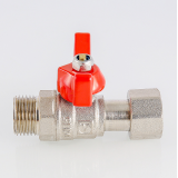 Кран шаровой латунный Valtec 1/2 ВР x 3/8 НР ручка бабочка, для подключения манометра VT.806.N.0403
