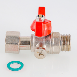 Кран шаровой латунный Valtec 1/2 ВР x 3/8 НР ручка бабочка, для подключения манометра VT.806.N.0403