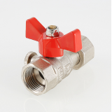 Кран шаровой латунный Valtec 1/2 ВР x 1/2 ВР ручка бабочка, для подключения манометра VT.807.N.0404