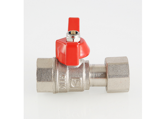 Кран шаровой латунный Valtec 1/2 ВР x 1/2 ВР ручка бабочка, для подключения манометра VT.807.N.0404