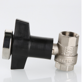 Кран шаровой латунный Valtec 1/2 ВР ручка маховик, с термометром VT.808.N.04