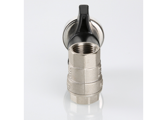 Кран шаровой латунный Valtec 1/2 ВР ручка маховик, с термометром VT.808.N.04