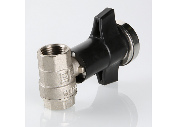 Кран шаровой латунный Valtec 1/2 ВР ручка маховик, с термометром VT.808.N.04