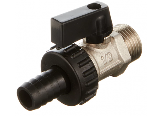 Кран шаровой латунный Valtec 1/2 НР ручка флажок, дренажный VT.430.N.04