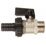 Кран шаровой латунный Valtec 1/2 НР ручка флажок, дренажный VT.430.N.04