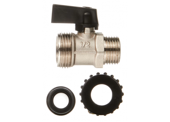 Кран шаровой латунный Valtec 1/2 НР ручка флажок, дренажный VT.430.N.04