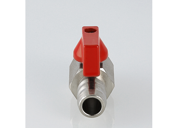 Кран шаровой латунный Valtec 1/4 НР ручка флажок, дренажный со штуцером VT.435.N.02