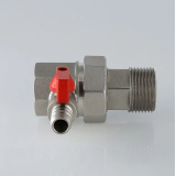 Кран шаровой латунный Valtec 1 ВР x 1 НР ручка флажок, дренажный отсекатель VT.537.N.06