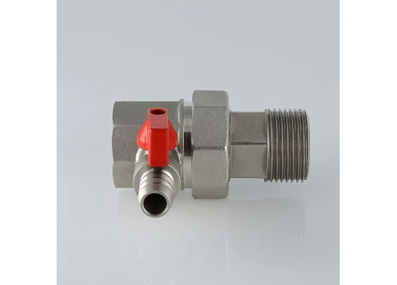 Кран шаровой латунный Valtec 1 ВР x 1 НР ручка флажок, дренажный отсекатель VT.537.N.06