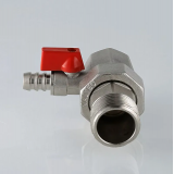 Кран шаровой латунный Valtec 1 ВР x 1 НР ручка флажок, дренажный отсекатель VT.537.N.06