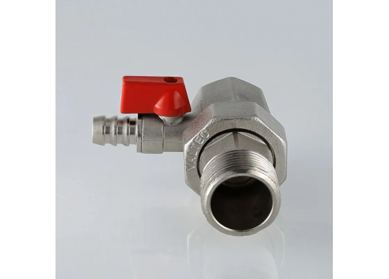 Кран шаровой латунный Valtec 1 ВР x 1 НР ручка флажок, дренажный отсекатель VT.537.N.06