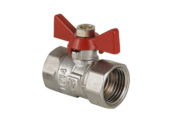 Кран шаровой латунный Valtec Compact 1/2 ВР x 1/2 ВР ручка бабочка VT.092.N.04