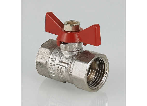 Кран шаровой латунный Valtec Compact 1/2 ВР x 1/2 ВР ручка бабочка VT.092.N.04