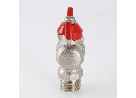 Кран шаровой латунный угловой Valtec Base 1/2 ВР х 1/2 НР с НГ (VT.267.N.0404)