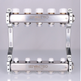 Коллекторная группа Valtec из нержавеющей стали, 1" x 3/4" ЕК на 3 выхода, с регулирующими и балансировочными клапанами VTc.582.EMNX.0603