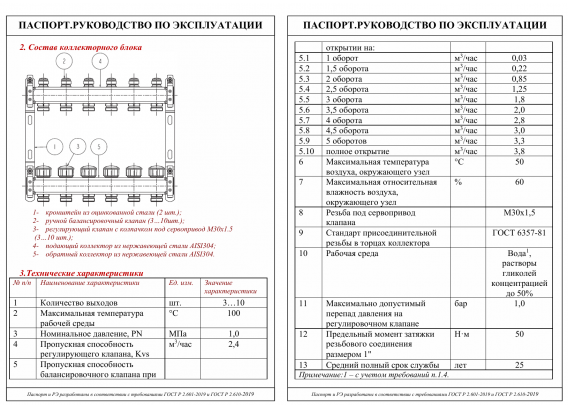 Коллекторная группа Valtec из нержавеющей стали, 1" x 3/4" ЕК на 3 выхода, с регулирующими и балансировочными клапанами VTc.582.EMNX.0603