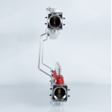 Коллекторная группа Valtec из нержавеющей стали, 1" x 3/4" ЕК на 5 выходов, с регулирующими клапанами и расходомерами VTc.584.EMNX.0605