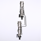 Коллекторная группа Valtec из нержавеющей стали, 1" x 3/4" ЕК на 4 выхода, с регулирующими клапанами и расходомерами VTc.589.EMNX.0604