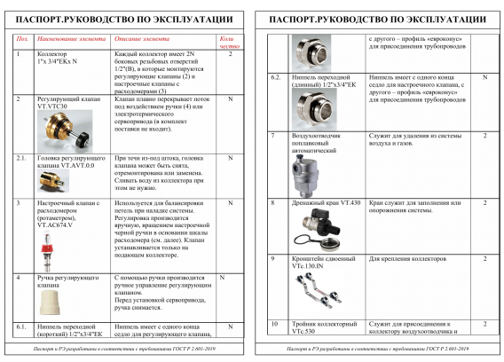 Коллекторная группа Valtec из нержавеющей стали, 1" x 3/4" ЕК на 4 выхода, с регулирующими клапанами и расходомерами VTc.589.EMNX.0604