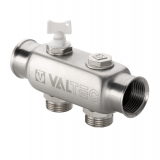 Коллектор распределительный Valtec из нержавеющей стали, 1" x 3/4" ЕК на 2 контура, с межосевым расстоянием (50 мм) VTc.505.SS.060502