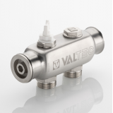 Коллектор распределительный Valtec из нержавеющей стали, 1" x 3/4" ЕК на 2 контура, с межосевым расстоянием (50 мм) VTc.505.SS.060502