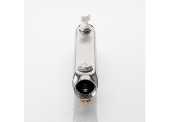 Коллектор распределительный Valtec из нержавеющей стали, 1" x 1/2" на 3 контура, с межосевым расстоянием (100 мм) VTc.510.SS.060403