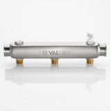 Коллектор распределительный Valtec из нержавеющей стали, 1" x 1/2" на 3 контура, с межосевым расстоянием (100 мм) VTc.510.SS.060403