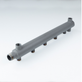 Коллектор распределительный Valtec из стали, 1" x 1/2" на 9 контуров, ДУ40, с межосевым расстоянием (100 мм) VTc.510.BS.SG40060409