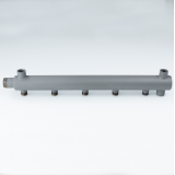 Коллектор распределительный Valtec из стали, 1" x 1/2" на 9 контуров, ДУ40, с межосевым расстоянием (100 мм) VTc.510.BS.SG40060409