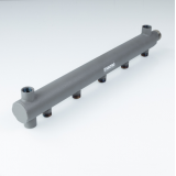 Коллектор распределительный Valtec из стали, 1" x 1/2" на 9 контуров, ДУ40, с межосевым расстоянием (100 мм) VTc.510.BS.SG40060409