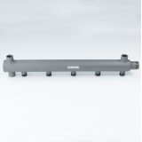 Коллектор распределительный Valtec из стали, 1" x 1/2" на 9 контуров, ДУ40, с межосевым расстоянием (100 мм) VTc.510.BS.SG40060409
