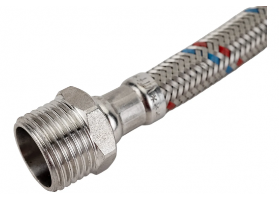 Гибкая подводка для воды Valtec гайка–штуцер, 1/2 x 40 см, с ниппелем из нержавеющей стали VTf.002.IS.0404040