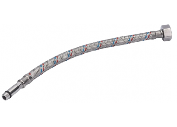 Гибкая подводка для смесителя Valtec гайка–штуцер, 1/2 x 40 см, с ниппелем и штуцером (35 мм) из нержавеющей стали VTf.004.IS.0435040
