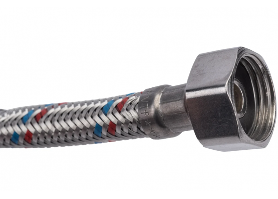 Гибкая подводка для смесителя Valtec гайка–штуцер, 1/2 x 40 см, с ниппелем и штуцером (35 мм) из нержавеющей стали VTf.004.IS.0435040