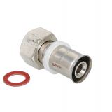 Прямая пресс-муфта Valtec 1" x 26 мм. с накидной гайкой VTm.222.N.002606